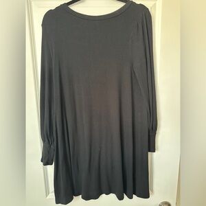 Loft long sleeve black t shirt dress size small
